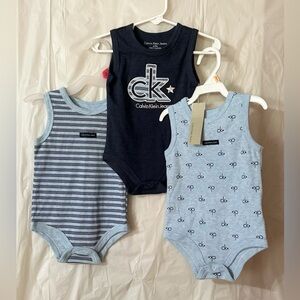 Calvin Klein Set of 3 Baby Boy Size 6-9 Months Onsies